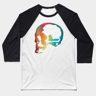 Rainbow color human skull Baseball T-Shirt